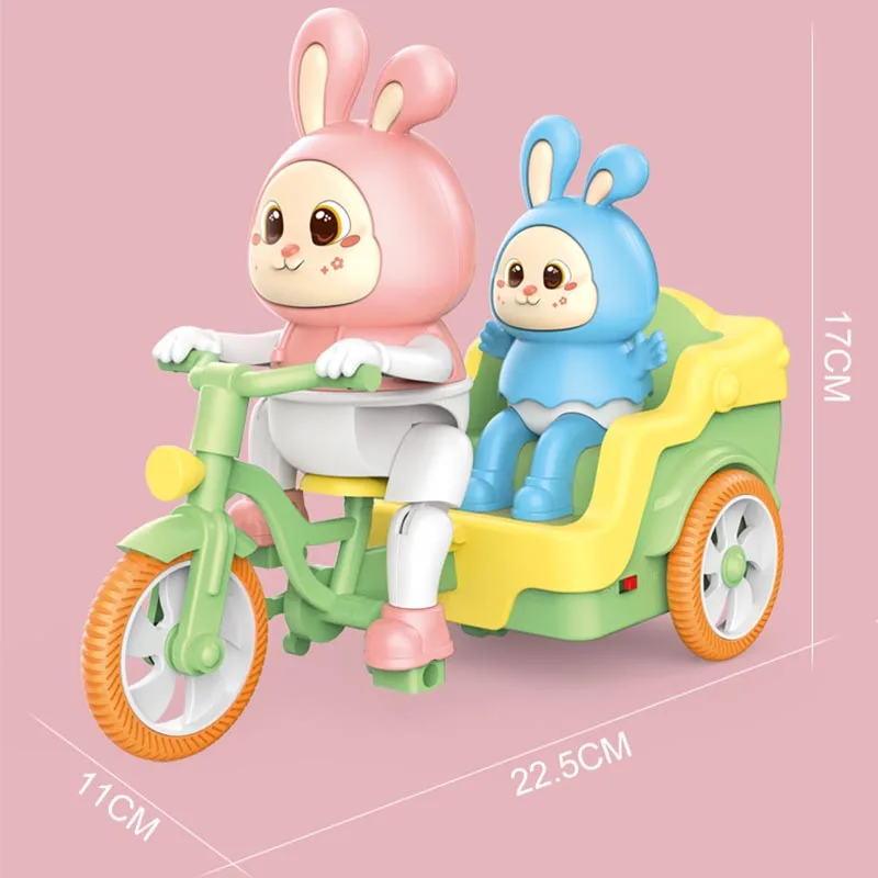 Electric Cartoon Rabbit Tricycle Cute Bunny Funky Riding with Lights Music Montessori Interactive Toys for Kids Birthday Gifts - Image 6