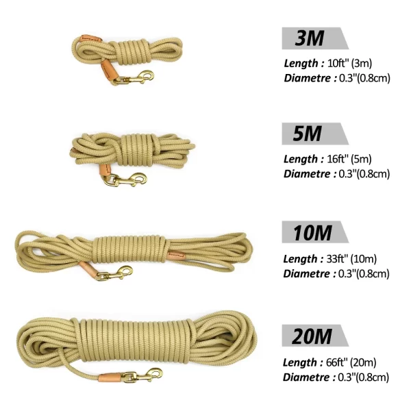 Durable Dog Tracking Leash Nylon Long Leads Rope Pet Training Walking Leashes 3m 5m 10m 20m For Medium Large Dogs Non-slip - Image 6