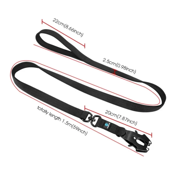 5Ft Nylon Large Dog Leash Tactical Frog Clip Metal Padded Control Handle Durable Military German Shepard Rope Training Supplie - Image 6