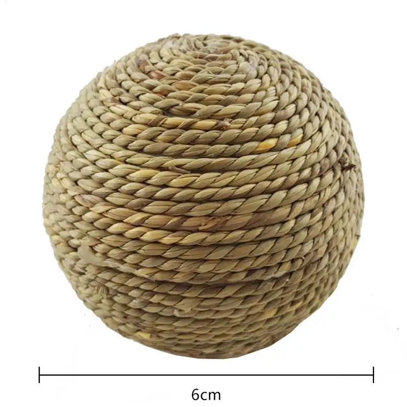 6cm Pet Chew Toy Natural Grass Ball For Rabbit Hamster Guinea Pig Tooth Cleaning Supplies Small Pet Toys Rabbit Accessories - Image 6