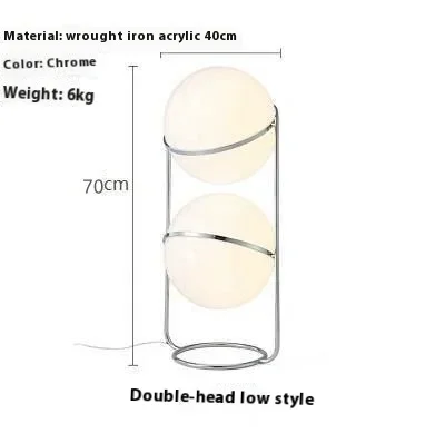 2024 Creative E27 Desk Lamp LED Metal Chrome Light Living Room Hotel Room White Acrylic Ball Lights Home Art Deco Art Floor Lamp - Image 8