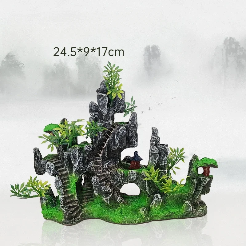 Rockery Aquarium Accessories Fish Tank Decoration Landscaping Resin Ornaments Landscape Rock Hiding Cave Tree Home Decorations - Image 10