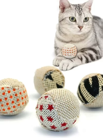 1 Pcs Ball Cat Toy Interactive Cat Toys Play Chewing Rattle Scratch Catch Pet Kitten Cat Exercise Toy Balls(style Random)
