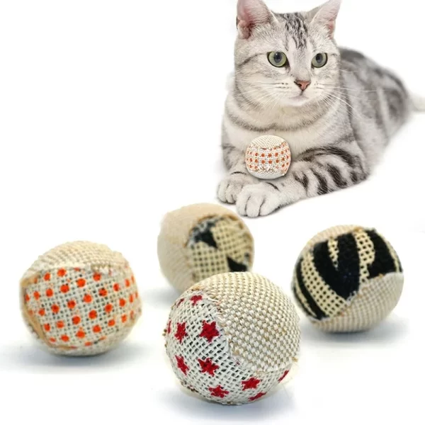 1 Pcs Ball Cat Toy Interactive Cat Toys Play Chewing Rattle Scratch Catch Pet Kitten Cat Exercise Toy Balls(style Random)