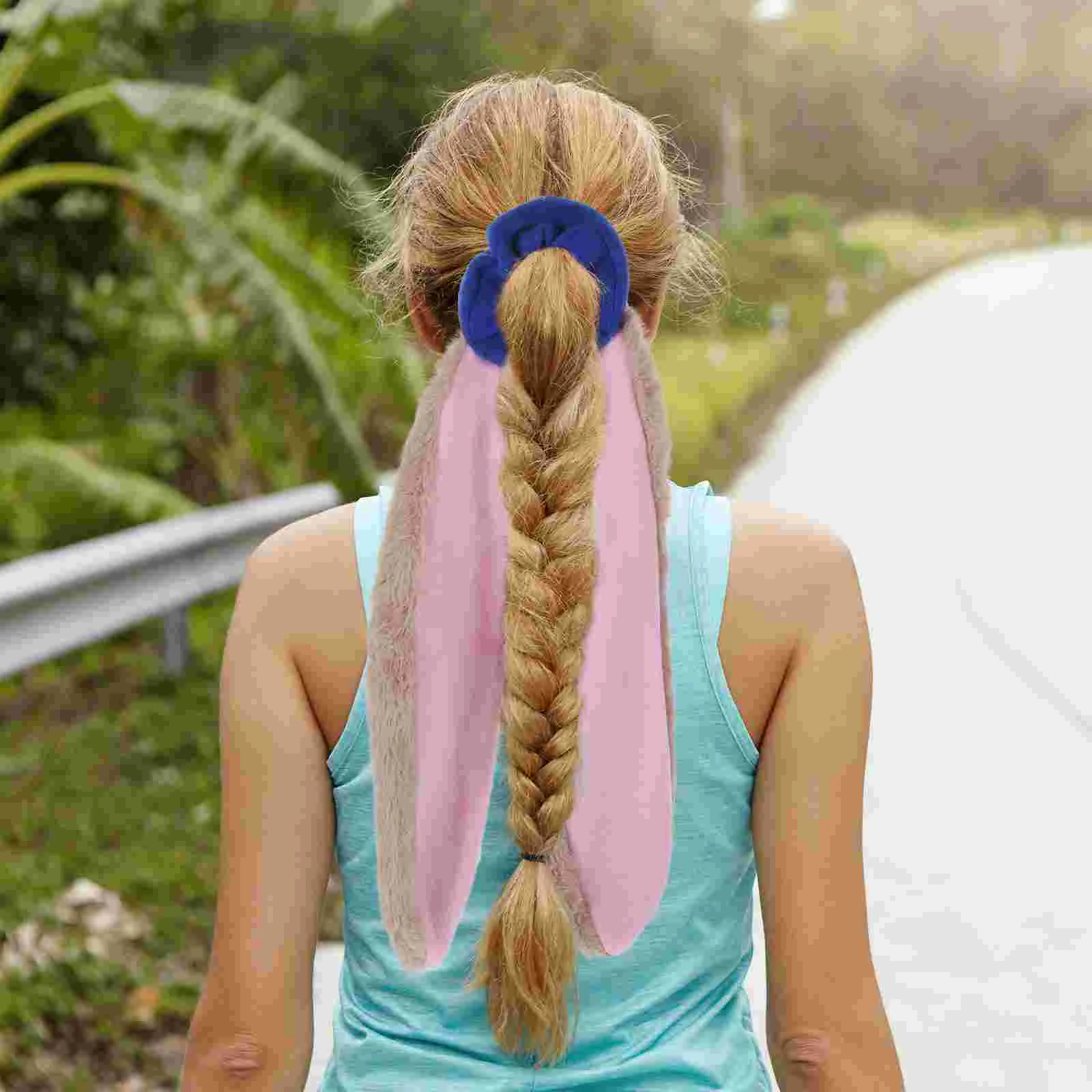 Rabbit Ears Headband Bunny Adult Ponytail Holders Headbands Hair Ties Elastic Bulk Clothing