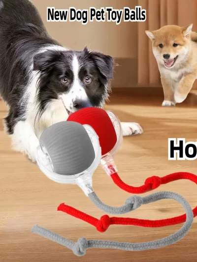 Rechargeable Smart Pet Interactive Automatic Rolling Ball Toy Cats Pet Products New Electric Dog Ball Toy Simulated Tail For Cat