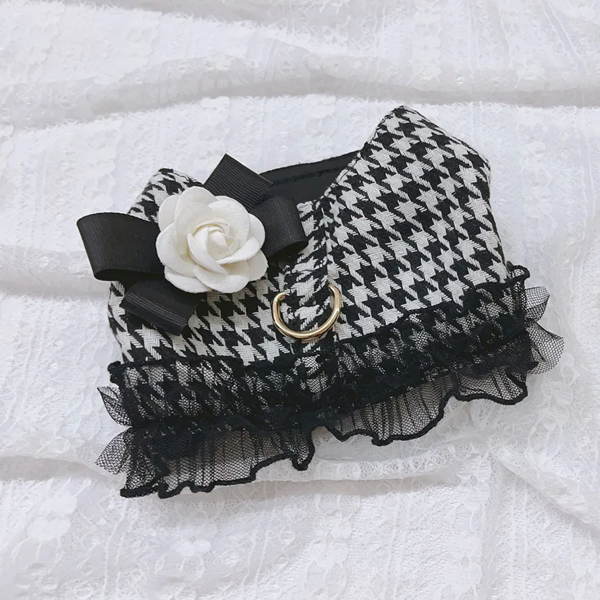 Designer Dog Harness and Leash Set for Small Medium Dogs Cats Walking, Puppy Lace Vest Harness York Chihuahua Pet Accessories - Image 3