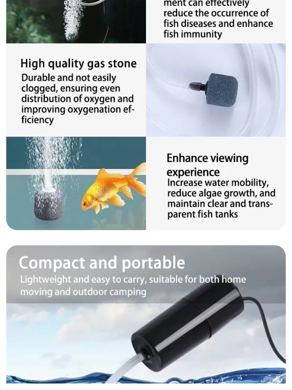 Portable USB Aquarium Air Pump:Mini Oxygenator for Fish Tanks and Aquatic Accessories - Image 15