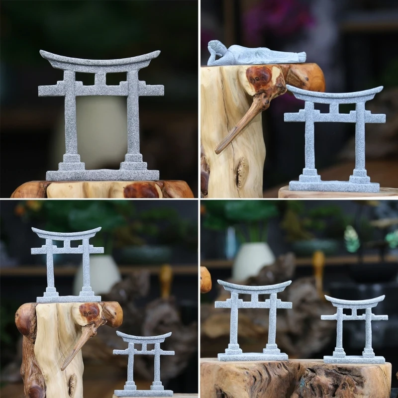 Japanese Torii Gate Aquariums Miniature Ornament Bridge Landscape Ornament Decor