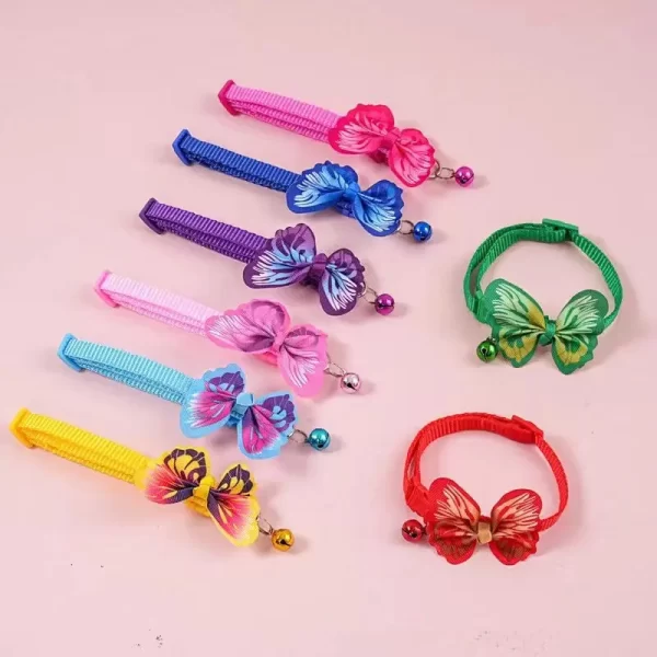 1pc New Dog Collars Butterfly Bells Collars Cute Cat Collars Pet Supplies Multicolor Adjustable Dressing Tool Dog Accessories - Image 3