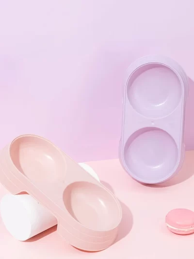 Double Bowl Cat Food Bowl Water And Food Integrated Pet Cat Food Bowl Plastic Feeding Bowl Non-slip Suitable For Cats And Dogs