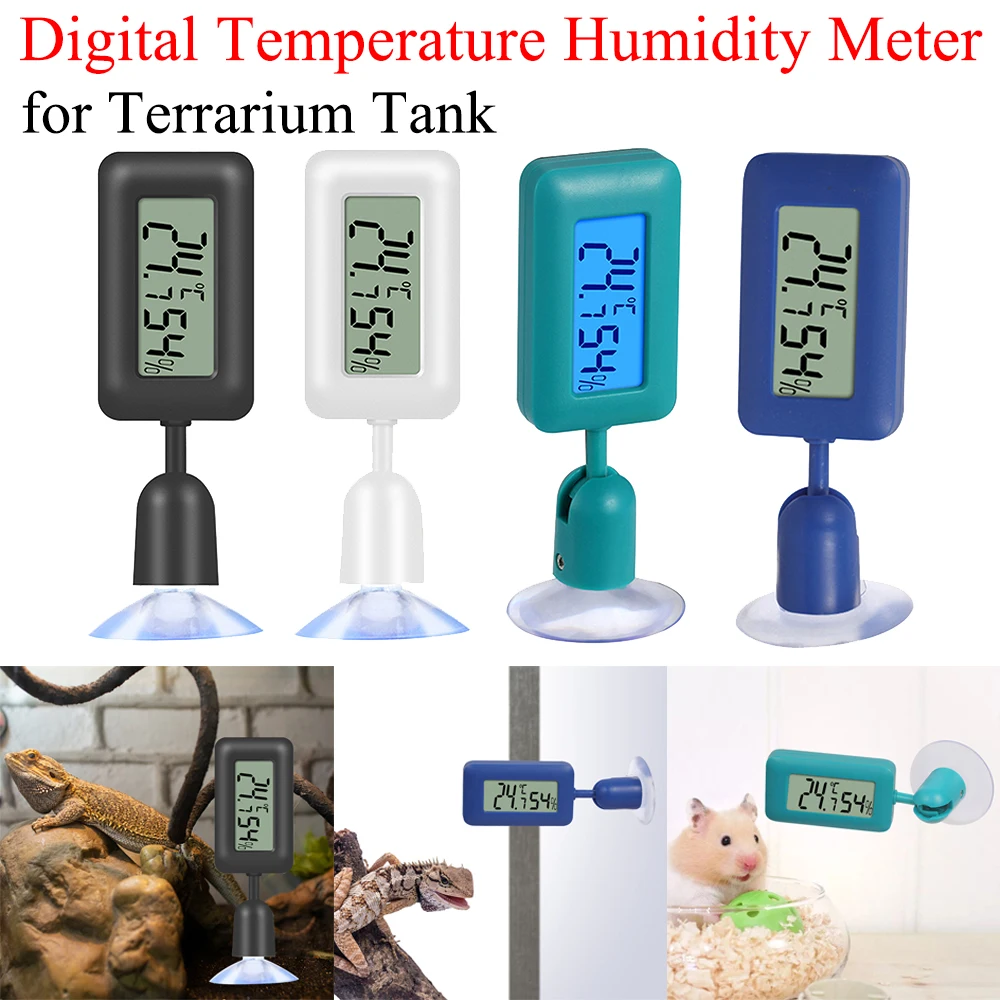 Reptile Thermometer Hygrometer with Suction Cup Digital Temperature Humidity Meter for Terrarium Reptile Accessories - Image 3