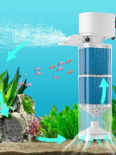 Mute Fish Tank Submersible Filter Removable Built-in Filter Water Purification Water Circulation Pump Plastic