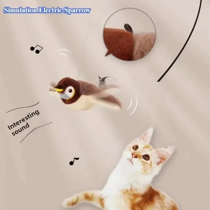 Hot Cat Interactive Toys Catnip Electric Pat Bird (with Catnip) Dog Cats Touch-Activated Squeaky Plush Toy Pet USB Rechargeable - Image 2