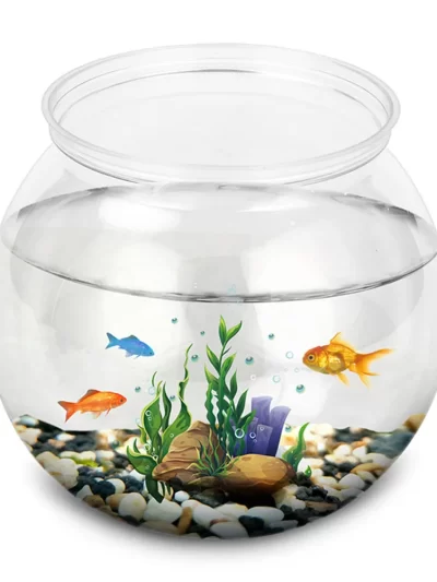 Spherical Fish Tank 17cm Diameter Clear Plastic Bowl for Goldfish Breeding Box Aquarium DIY Decor Small Pets Container Portable