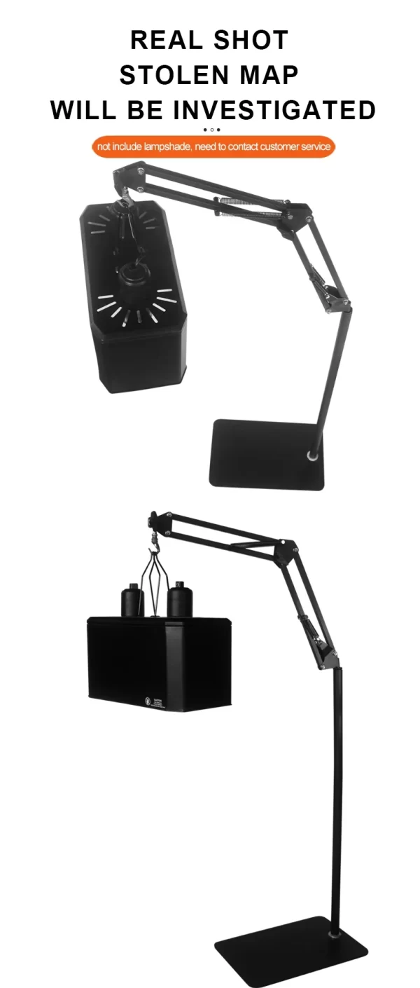 Reptile Accessories Three Gears Adjustable Landing Light Holder Basking Back Long Arm Reptile lamp Stand for Lizards Turtles - Image 13