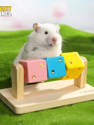 1pc Funny Colorful Wooden Rubik's Cube-shaped Interactive Chewing Toy for Small Pet Birds Parrots Hamsters Boredom Relief Toys