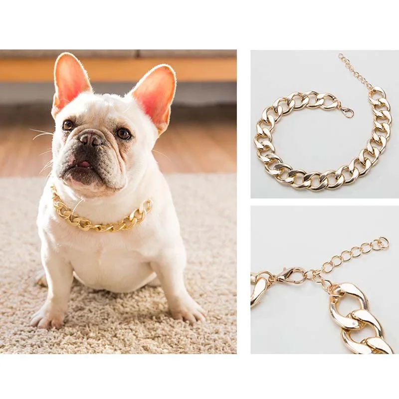 Dog Chain Collar for Small Medium Dogs Pitbull Beagle Bulldog Necklace Silvery/Golden Plated Fashion Pet Jewelry Accessories - Image 16