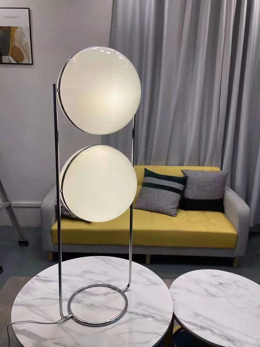 2024 Creative E27 Desk Lamp LED Metal Chrome Light Living Room Hotel Room White Acrylic Ball Lights Home Art Deco Art Floor Lamp - Image 6