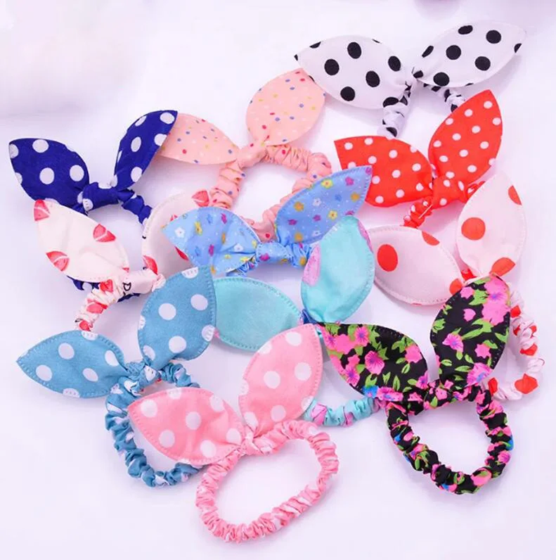 10Pcs/lot New Rabbit Ear Hair Rings Children's Hair Accessories