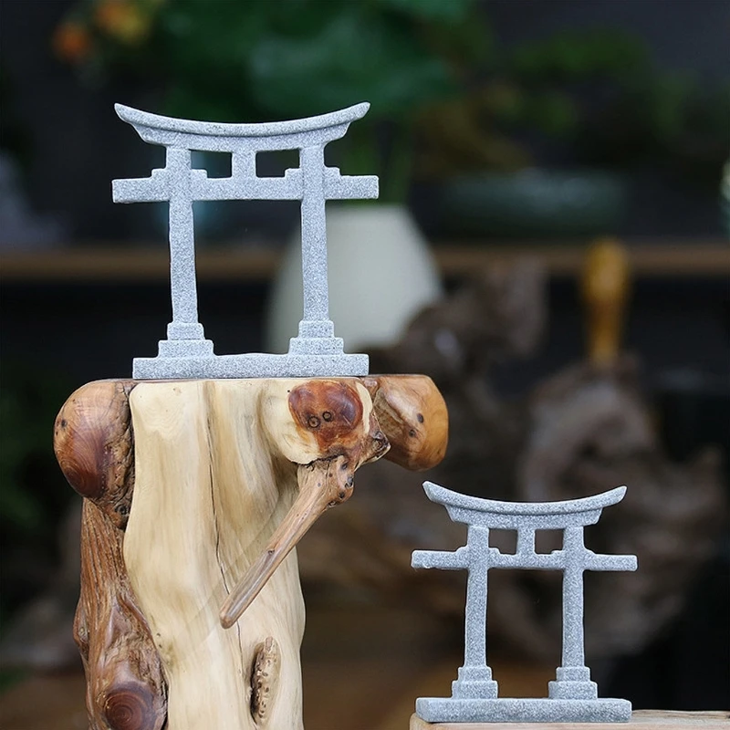 Japanese Torii Gate Aquariums Miniature Ornament Bridge Landscape Ornament Decor - Image 6
