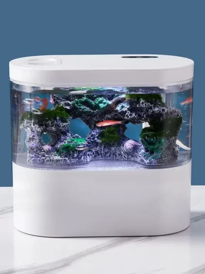 USB Mini Desktop Aquarium Built-in Water Pump / LED light / Filter Self circulation and self circulation goldfish tank