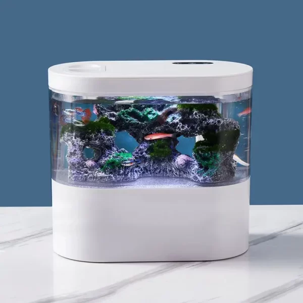 USB Mini Desktop Aquarium Built-in Water Pump / LED light / Filter Self circulation and self circulation goldfish tank