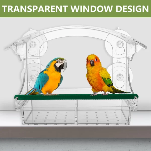 Window Bird Feeder Acrylic Clear Bird House with 4 Suction Cups Large Capacity Outdoor Bird Feeders Transparent Food Dispenser - Image 4