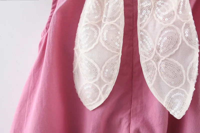 Baby Girl Summer New Dress Sweet Sleeveless Round Neck Chest Little Rabbit Accessories Back Long Ears Princess Dress - Image 9