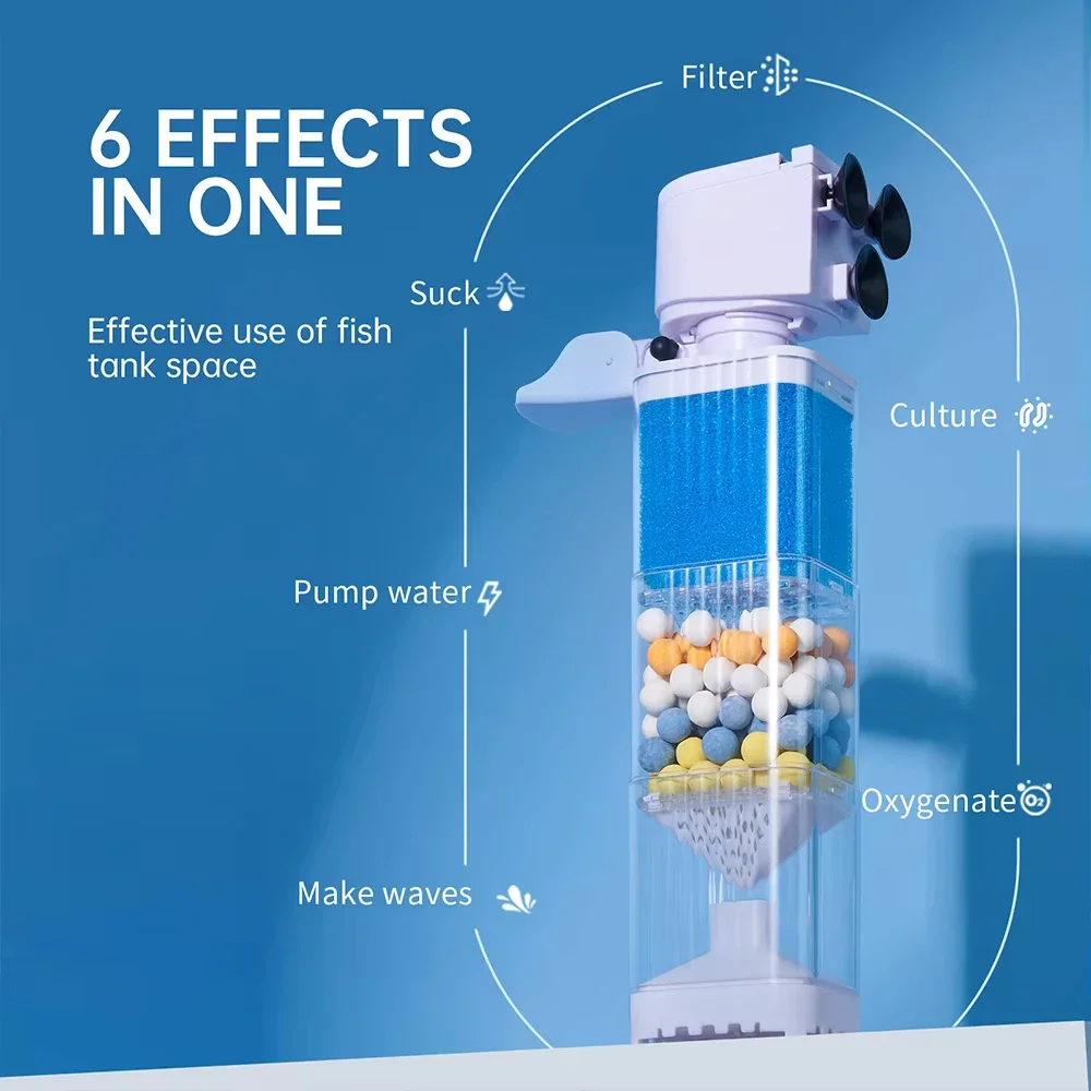 Fish Tank 3-In-1 Filter Aquarium Silent Filter Water Purification Circulation Pump Built-In Submersible Pumps Fish Tank Filter - Image 4