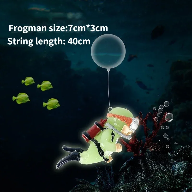 Kawaii Resin Frogman Aquarium Ornaments Interesting Floating Decoration Artificial Mini Diver Fish Tank Accessories - Image 4