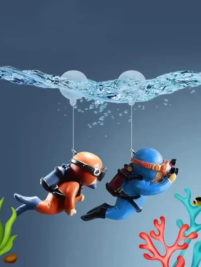 Fish Tank Diver Ornaments Landscape Decoration Aquarium Gifts Popular Floating, Hayao Miyazaki Blue Fatty with Ball and Line