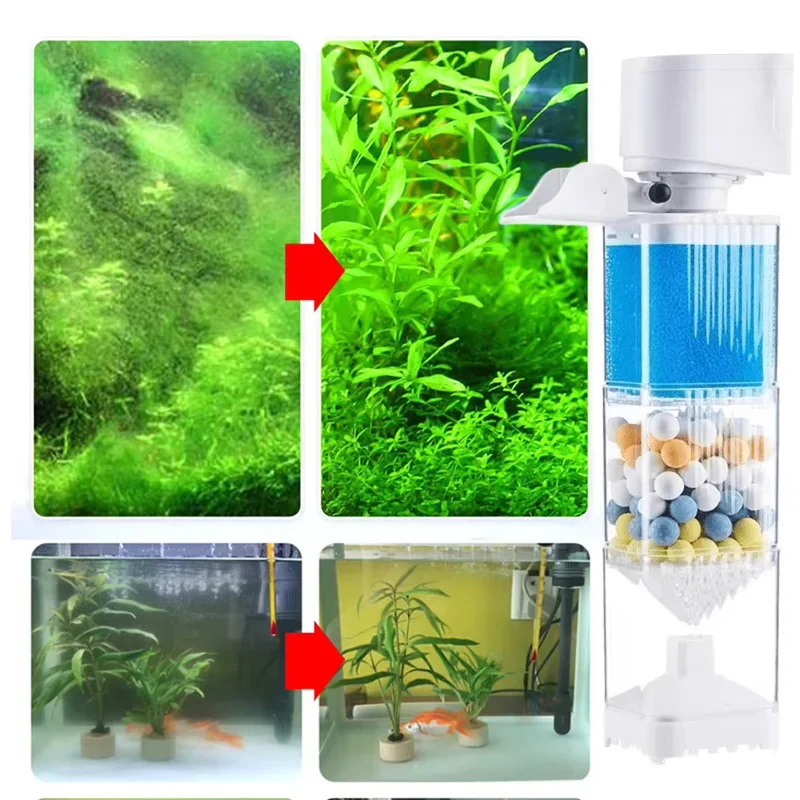 Fish Tank 3-In-1 Filter Aquarium Silent Filter Water Purification Circulation Pump Built-In Submersible Pumps Fish Tank Filter - Image 5