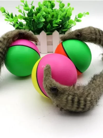 Dog Cat Beaver Weasel Puppy Rolling Play Random Alive New Pet Ferret Toy Toy Jump Ball Moving Chaser Weasel Mice Animal Toys