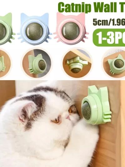 Catnip Lickable Ball Rotatable Kitten Chew Toys Teeth Cleaning Cat Bite Toy Cat Accessories