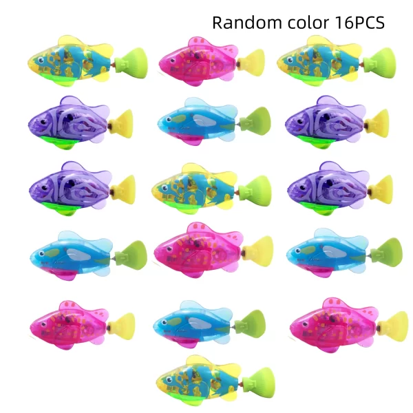 Interactive Robot Fish Toys for Cat/Dog,Activated Swimming in Water with LED Light,Swimming Bath Plastic Fish Toy Gift - Image 8