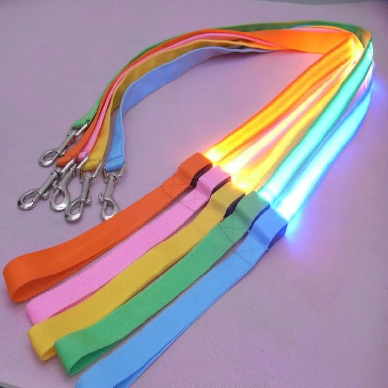 LED Light Up Dog Leash Luminous Rope Lead Leash For Dog Safety Flashing Glowing Dog Collar Harness Electronic Pet Accessories - Image 2
