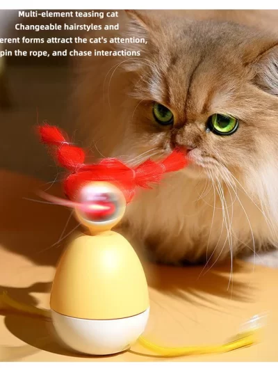Indoor Cat Toys Type-C Rechargeable Long-Lasting Automatic Cat Funny Interactive Cat Toys for Indoor Adult Cats Pet Toys for Boring