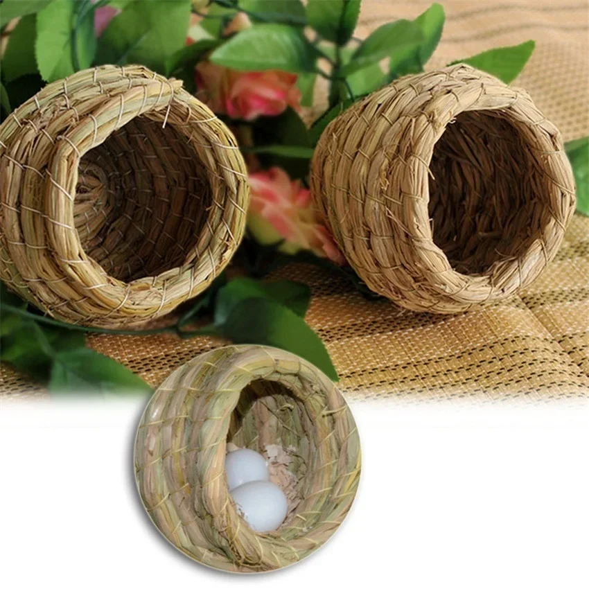 Handmade Straw Natural Bird Nest/Pigeon Bird House Parrot Nest Warm Pet Bedroom Courtyard Bird Cages Adornment - Image 10