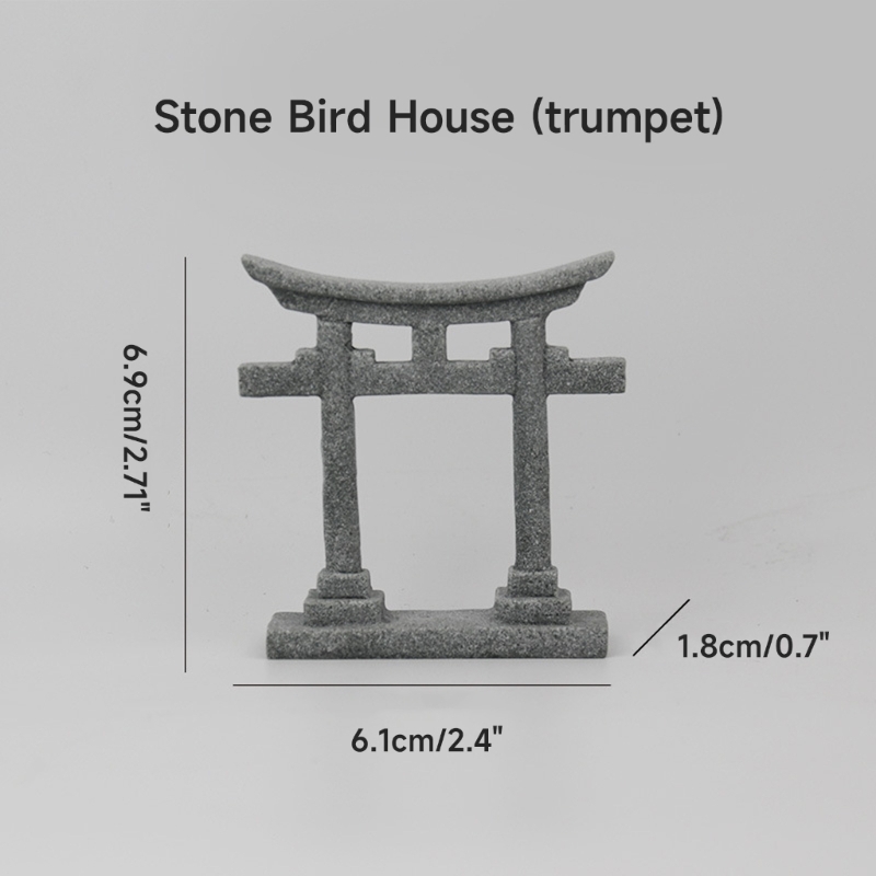 Japanese Torii Gate Aquariums Miniature Ornament Bridge Landscape Ornament Decor - Image 13