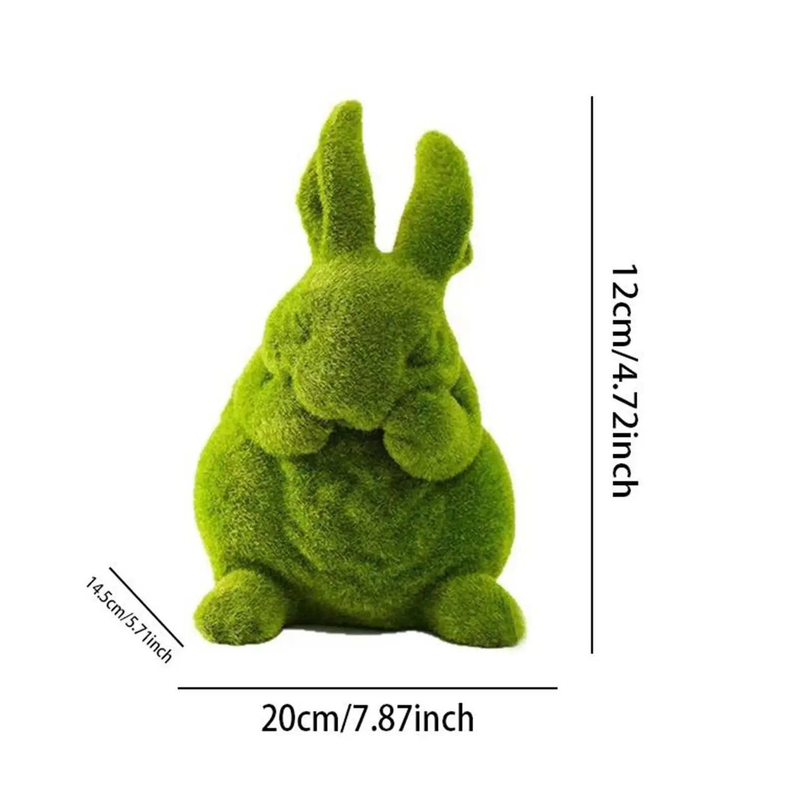 Furry Flocked Rabbit Statue Decor Decorative Collectible Crafts Desktop Garden Sculpture for Indoor Balcony Home Patio Porch - Image 6