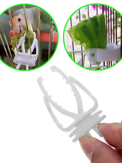 Cute Small Pet Bird Food Holder Parrot Fruits Vegetables Clip Cuttlefish Bone Feeder Device Clamp Bird Cage Accessories Oiseaux