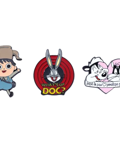 3 Pcs Anime Brooch Rabbit Animal Cartoon Individuality Enamel Pin Backpack Clothing Jewelry Metal Badge Accessories Gift