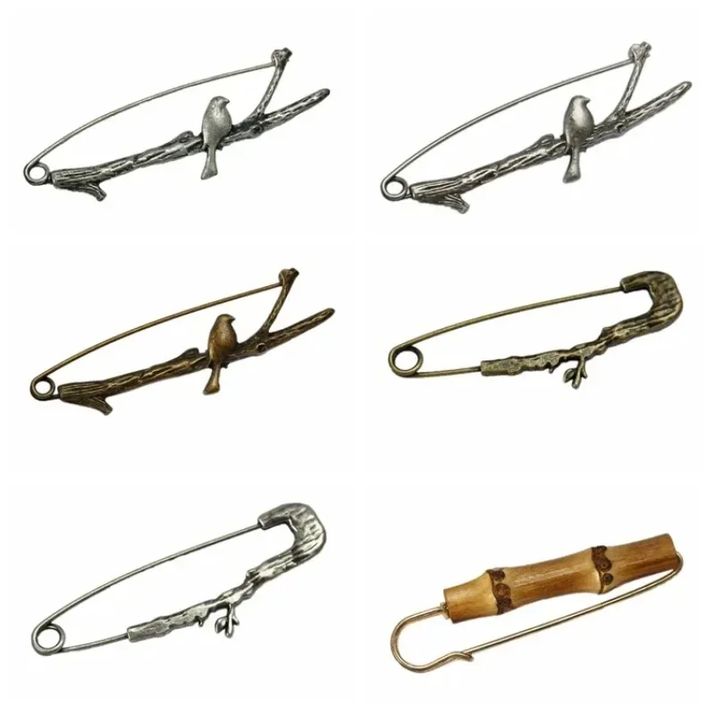 Creative Bird Pin Alloy Retro Branches Bamboo Brooch Simple Sweater Shawl Buckle Cardigan Hat Pin Women Men Accessories Jewelry - Image 2