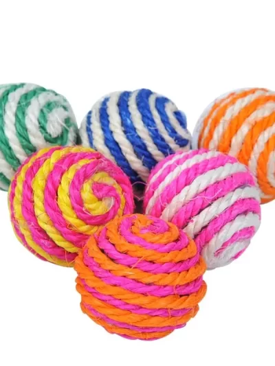 4 PCS Balls Interactive Pet Toys for Cats Kitten Dog Training Playing Chewing (Random Color)