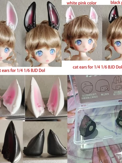 Cat Ear New Accessories Rabbit Ear For 1/4 1/6 BJD Doll Magnetic Ear