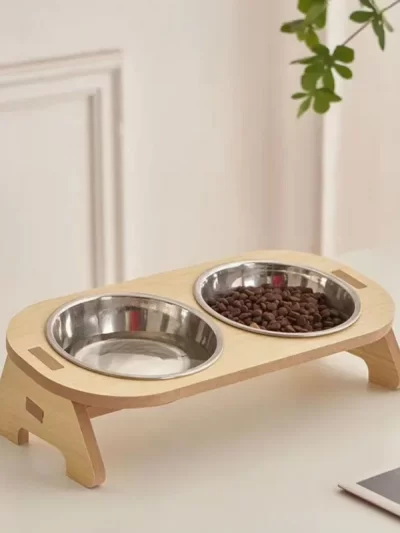 Pet Feeder Double Cat Food Bowl with Anti-Knockover Design Dog Water Feeding Container Cat Food Bowl Stander pet products