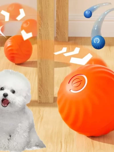 Dog Toy Ball Automatic Interactive Pet Electric Rolling Toy USB Rechargeable Moving Bouncing For Puppy Interactive Dog Chew Toy