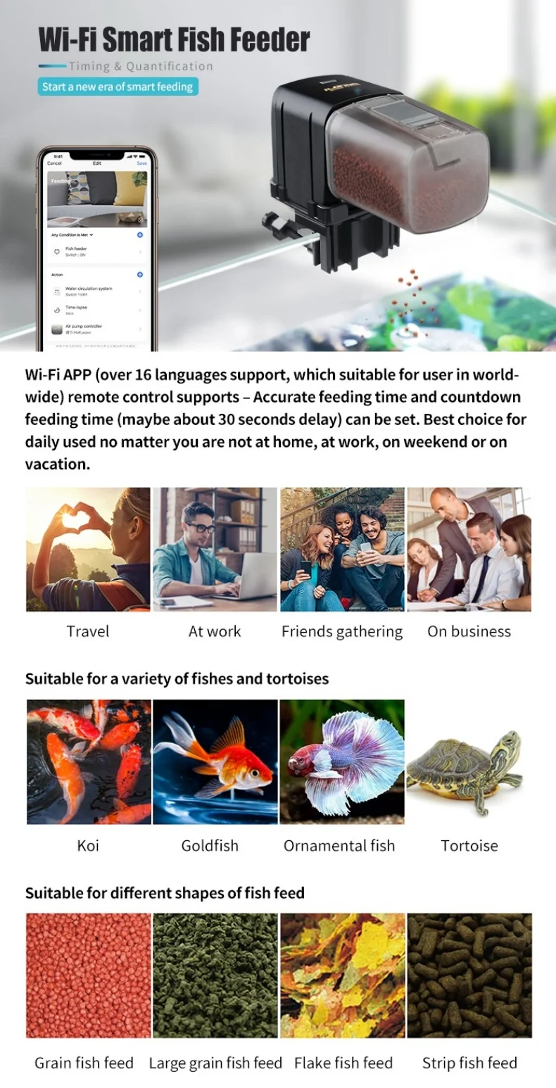 Fish Tank Accessories WIFI Smart Wireless Aquarium Fishing Feeders APP Remote Control Intelligent Automatic Feeder - Image 7