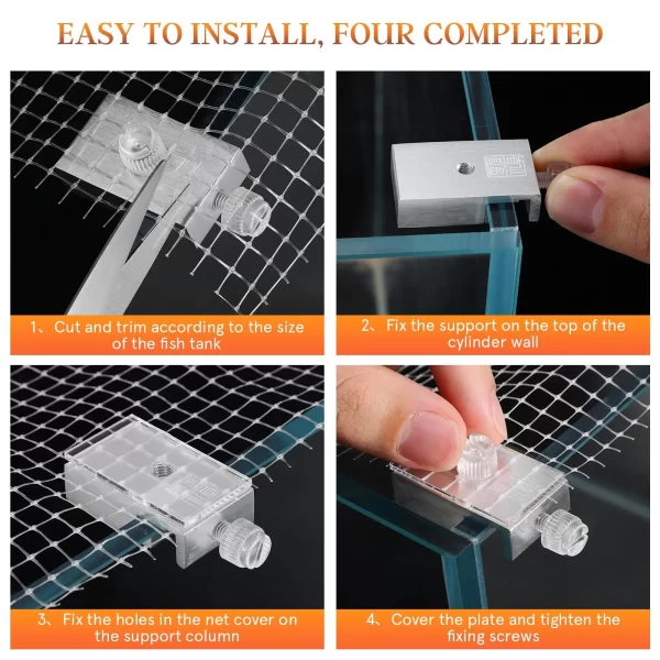 Marine Aquarium Accessories Fish Tank Anti-escaping Net Aquarium Mesh Cover Practical Fish Tank Netting Cover Clear Mesh - Image 4